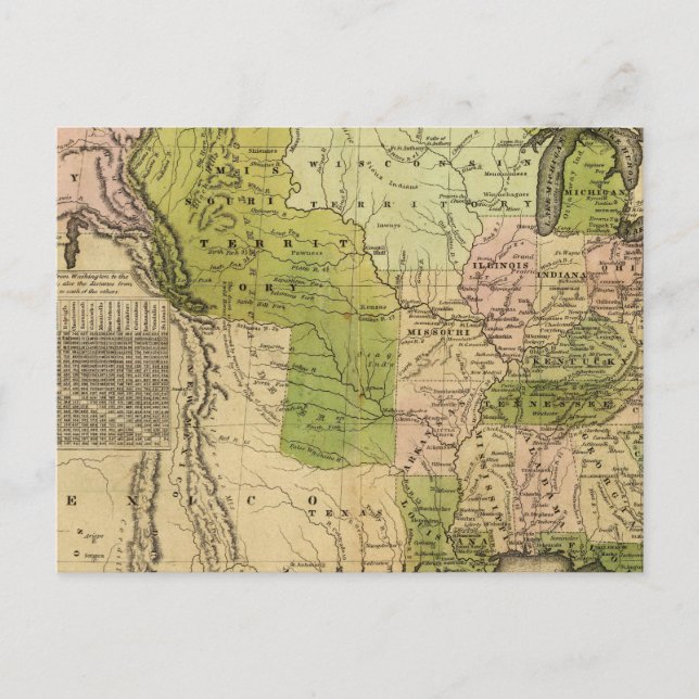 Postal Mapa de Olney de los Estados Unidos (Anverso)
