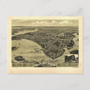Postal Mapa de Onset Bay Grove Wareham Massachusetts (188