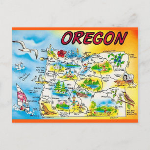 Postal Mapa de Oregon 