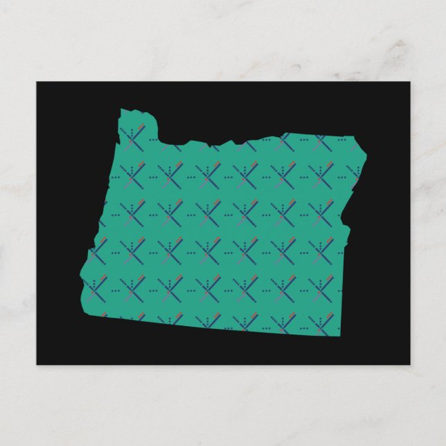 Postal Mapa de Oregon de la alfombra del aeropuerto de Po (Anverso)