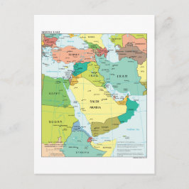 Postal Mapa de Oriente Medio