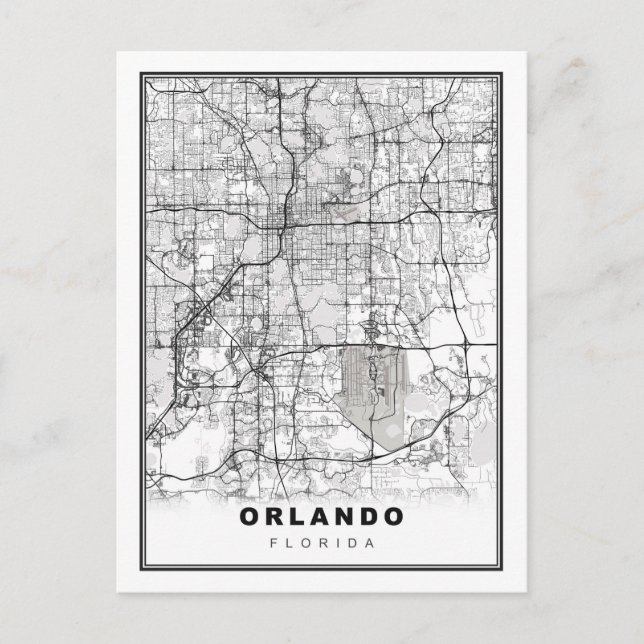 Postal Mapa de Orlando (Anverso)
