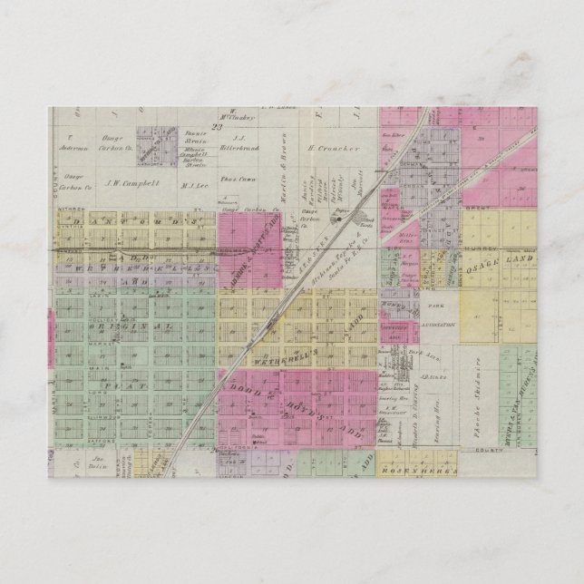 Postal Mapa de Osage City, Kansas (Anverso)
