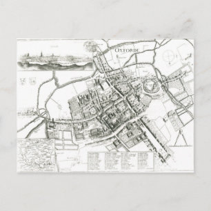 Postal Mapa de Oxford, 1643