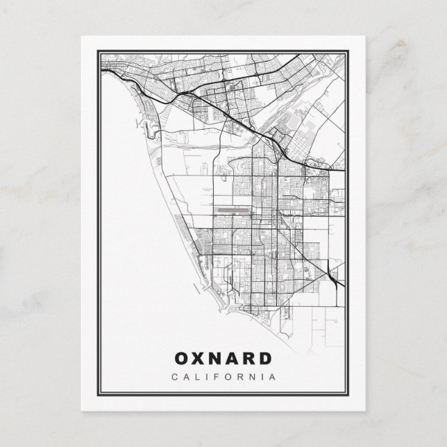 Postal Mapa de Oxnard (Anverso)