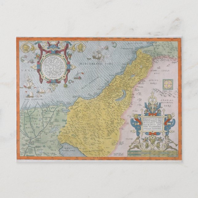 Postal Mapa de Palestina (Anverso)