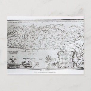 Postal Mapa de Palestina, de una pascua