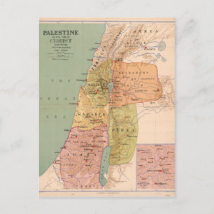 Postal Mapa de Palestina en Tiempo de Cristo (a 70 A.D.)
