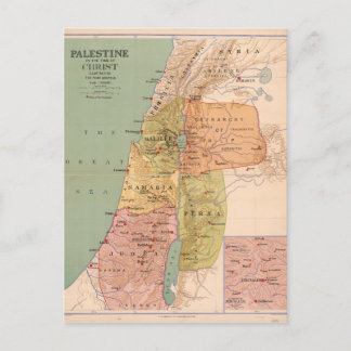 Postal Mapa de Palestina en Tiempo de Cristo (a 70 A.D.)