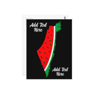 Postal Mapa de Palestina sandía símbolo de la libertad