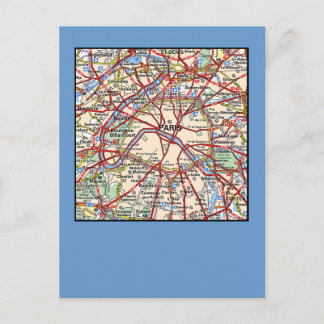 Postal Mapa de París