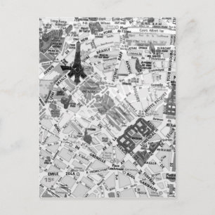 Postal mapa de parís