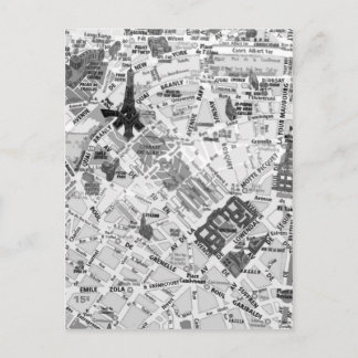 Postal mapa de parís