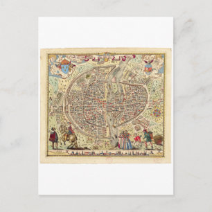 Postal Mapa de París, 1576
