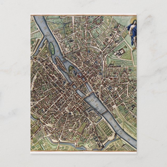Postal Mapa de París de la vieja vieja vieja vieja vieja  (Anverso)