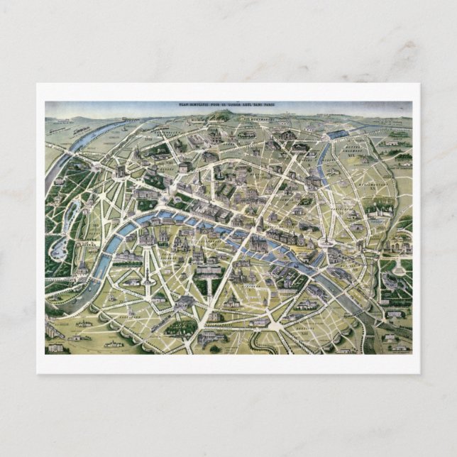 Postal Mapa de París durante el periodo de los Grandes (Anverso)