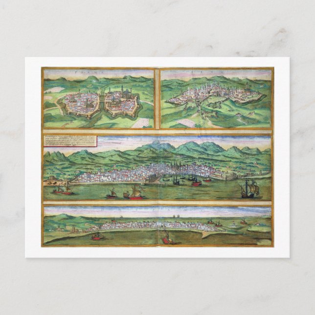 Postal Mapa de Parma, Siena, Palermo y Drepanum, de ' (Anverso)