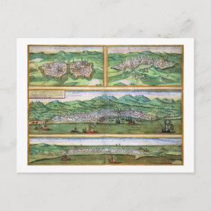 Postal Mapa de Parma, Siena, Palermo y Drepanum, de '