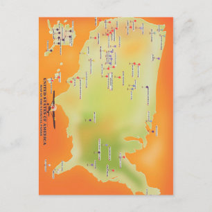 Postal mapa de parques nacionales de estados unidos de am