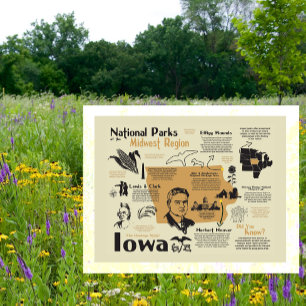 Postal Mapa de Parques Nacionales de Iowa