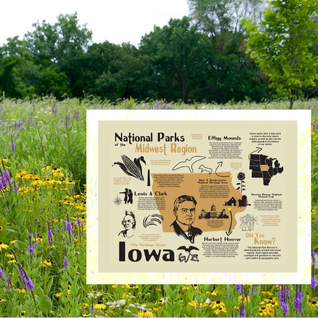 Postal Mapa de Parques Nacionales de Iowa (Subido por el creador)
