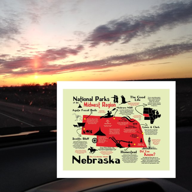 Postal Mapa de Parques Nacionales de Nebraska (Subido por el creador)