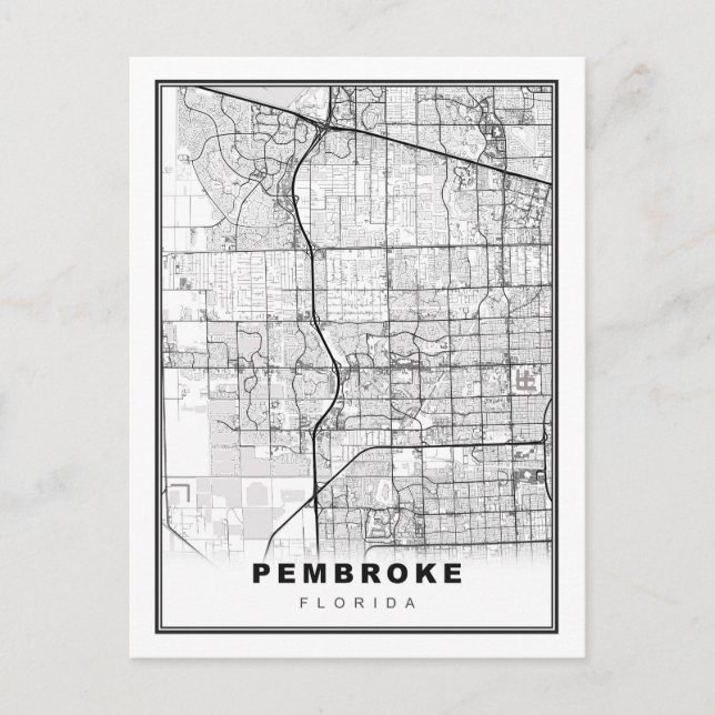 Postal Mapa de Pembroke Pines (Anverso)