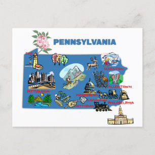 Postal Mapa de Pennsylvania