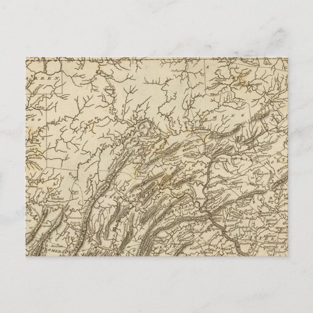 Postal Mapa de Pennsylvania por Arrowsmith (Anverso)
