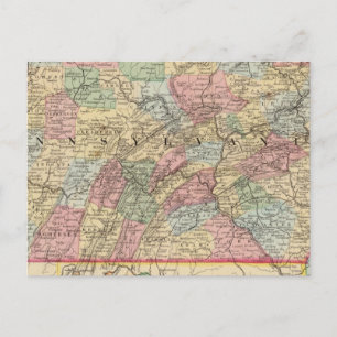 Postal Mapa de Pensilvania por Mitchell