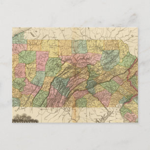 Postal Mapa de Pensilvania y Nueva Jersey