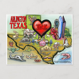 Postal Mapa de Personalizados de Arlington Texas