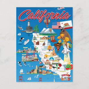 Postal Mapa de personalizados de California