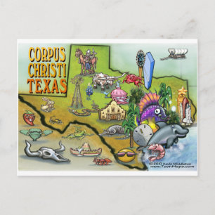 Postal Mapa de Personalizados de Corpus Christi Tx