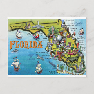 Postal Mapa de Personalizados de Florida