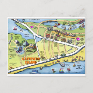 Postal Mapa de Personalizados de Galveston Texas