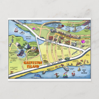Postal Mapa de Personalizados de Galveston Texas