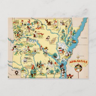 Postal Mapa de Personalizados de la época de Arkansas