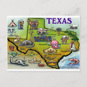 Postal Mapa de Personalizados de TEXAS