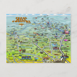 Postal Mapa de Personalizados de Texas Hill Country