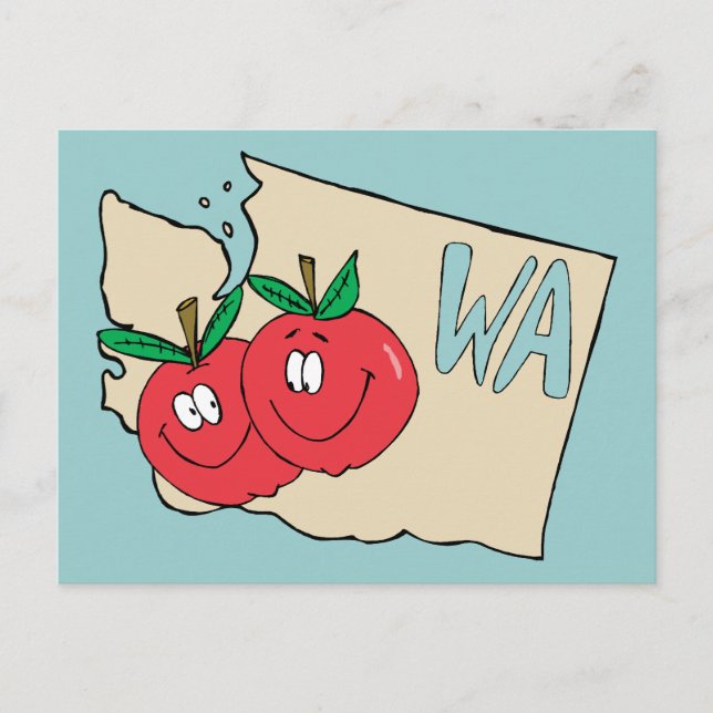 Postal Mapa de Personalizados del estado de Washington co (Anverso)