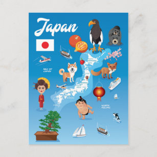 Postal Mapa de Personalizados infantiles de Japón