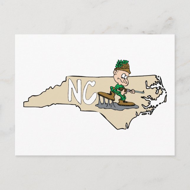 Postal Mapa de Personalizados NC de Carolina del Norte co (Anverso)