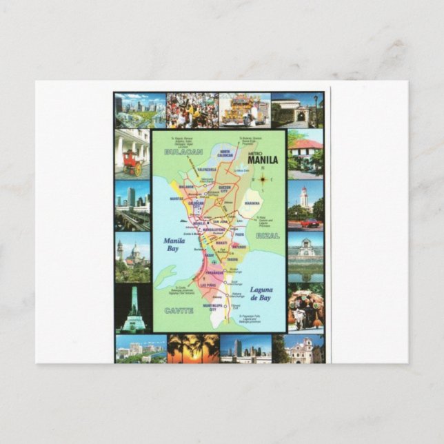 POSTAL MAPA DE PHILIPINES MANILA (Anverso)