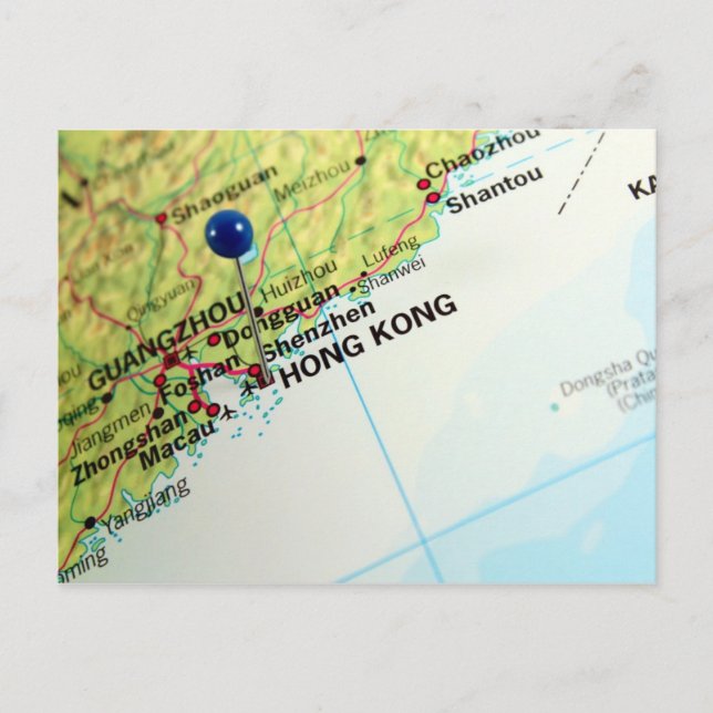 Postal Mapa de pines de Hong Kong (Anverso)