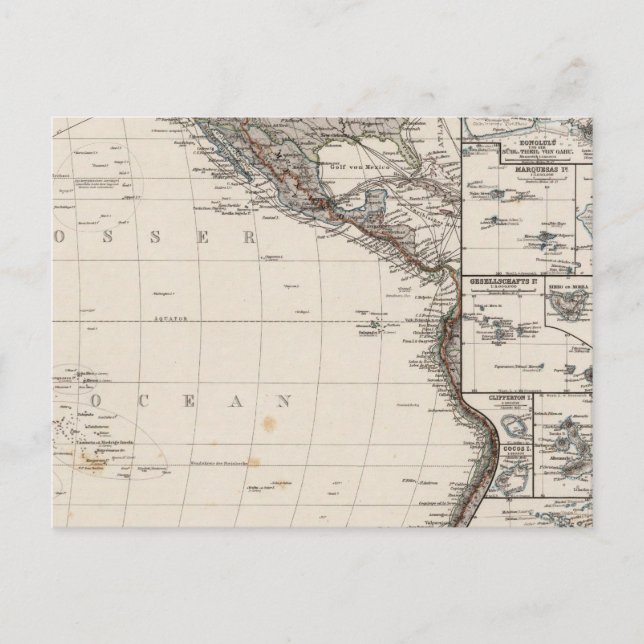 Postal Mapa de Polinesia (Anverso)