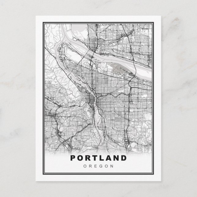 Postal Mapa de Portland (Anverso)