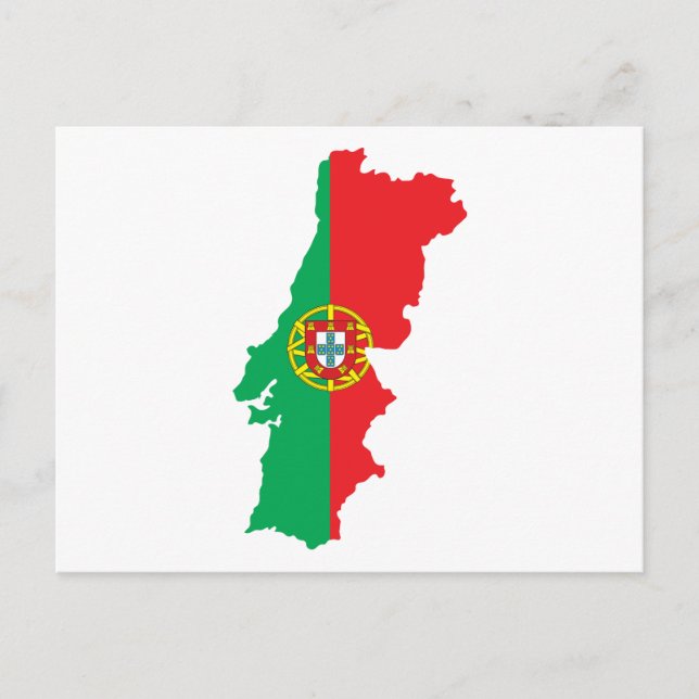 Postal Mapa De Portugal (Anverso)