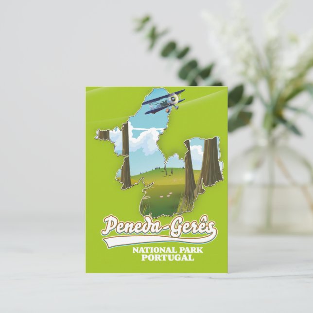 Postal Mapa de Portugal del parque nacional Peneda-gerês (Anverso de pie)