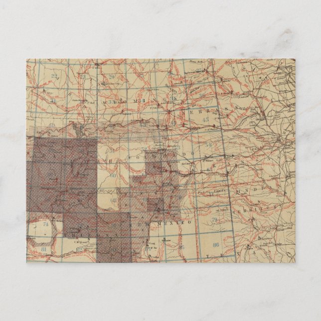 Postal Mapa de progreso de las encuestas geográficas de E (Anverso)